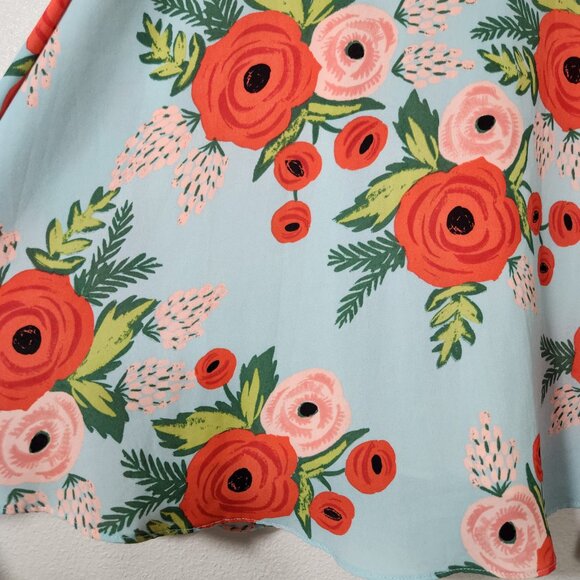 {Anthro} Paper Crown + Rifle Paper Co. Fluttered Blooms Swing Dress Oversized S - Picture 15 of 16